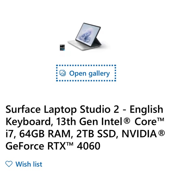 Laptop microsoft studio 2  graphique card GEforce 4060 2TB - Picture 3 of 5